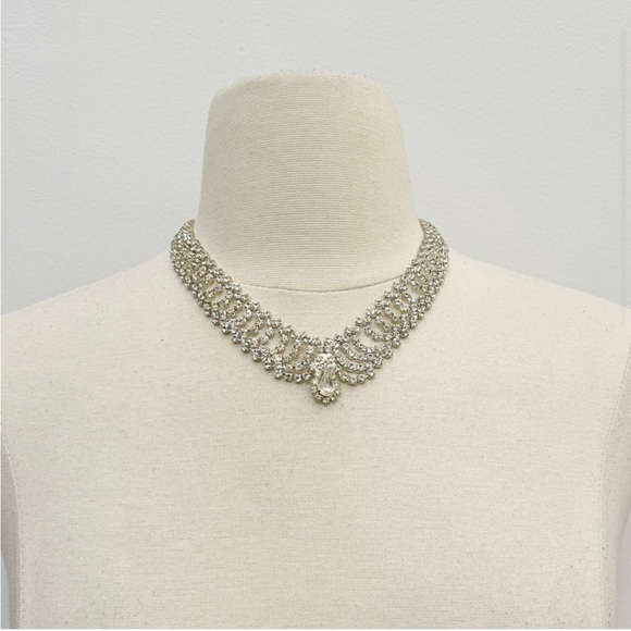 Incredible MCM 50s / 60s ESTATE Vintage Royal Edwardian Rhinestone Necklace - Picture 2 of 9